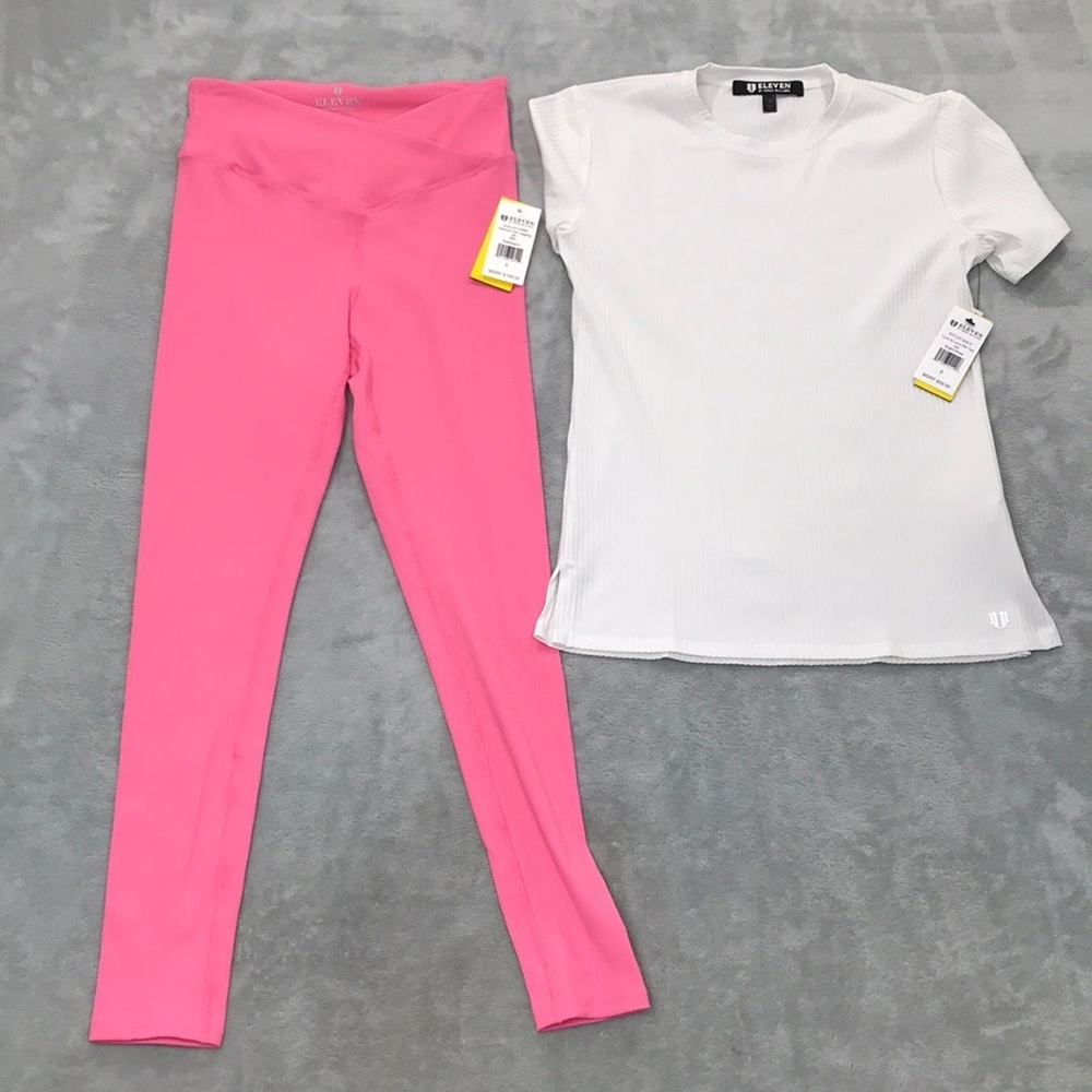 Eleven By Venus Williams  Glamour Girls Leggings & Rib Tee Size S New‎